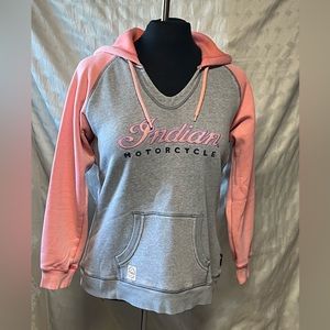 Indian Motorcycle, pink and gray hoodie